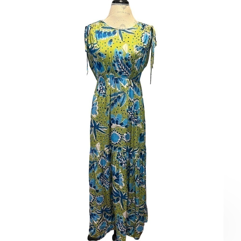 Vera for Anthropologie Bluebell Maxi Dress Size Small